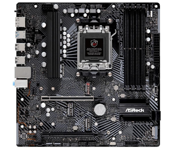 Материнская плата ASRock B650M PG LIGHTNING sAM5 B650 4xDDR5 M.2 HDMI DP mATX