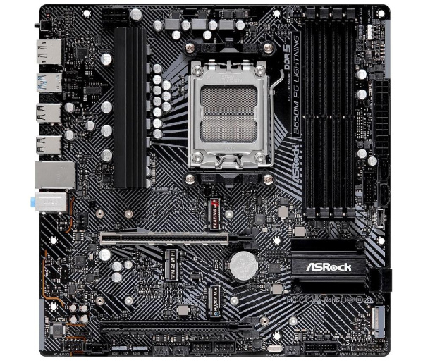 Материнская плата ASRock B650M PG LIGHTNING sAM5 B650 4xDDR5 M.2 HDMI DP mATX