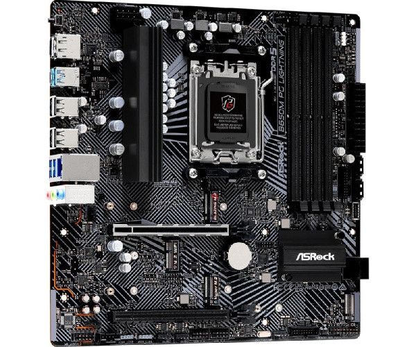 Материнская плата ASRock B650M PG LIGHTNING sAM5 B650 4xDDR5 M.2 HDMI DP mATX