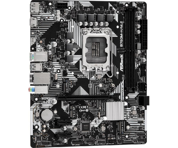 Материнская плата ASRock B760M-H/M.2 s1700 B760 2xDDR5 M.2 HDMI DP mATX