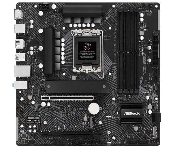 Материнская плата ASRock  B760M PG LIGHTNING s1700 B760 4xDDR5 M.2 HDMI DP mATX