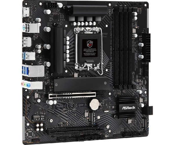 Материнская плата ASRock  B760M PG LIGHTNING s1700 B760 4xDDR5 M.2 HDMI DP mATX