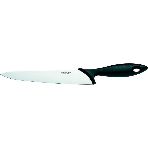 Кухонний ніж універсальний Fiskars Essential, 21см, нержавіюча сталь, пластик, чорний