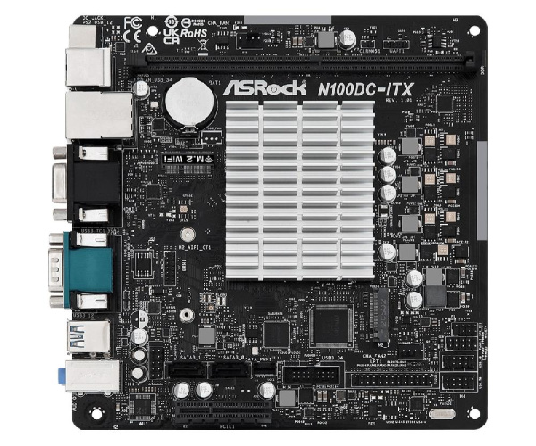 Материнская плата ASRock N100DC-ITX Intel Quad core N100 (up to 3.4GHz) 1xDDR4 M.2 HDMI mITX