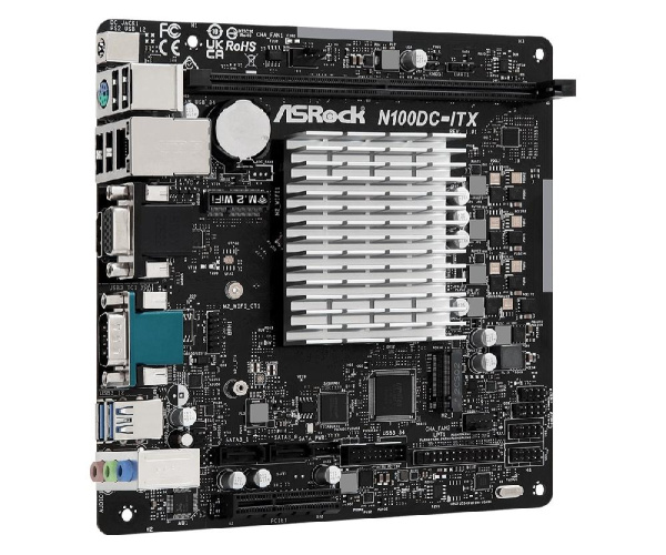Материнская плата ASRock N100DC-ITX Intel Quad core N100 (up to 3.4GHz) 1xDDR4 M.2 HDMI mITX