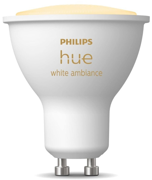 Лампа умная Philips Hue GU10, 5W(50Вт), 2200K-6500K, Tunable white, ZigBee, Bluetooth, диммирование