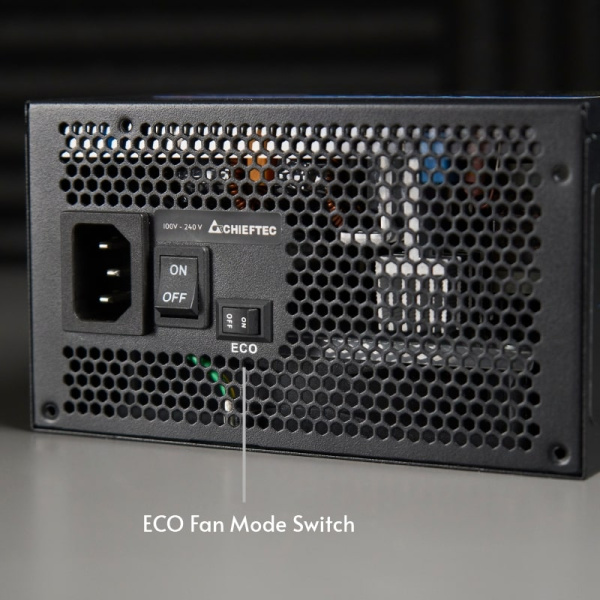Блок питания CHIEFTEC Atmos (850W), >90%, 80+ Gold, 135мм FDB, 1xMB 24pin(20+4), 2xCPU 8pin(4+4), 4xMolex, 9xSATA, 2xPCIe 8pin(6+2), 1xPCIe GEN5 16pin, Fully Modular