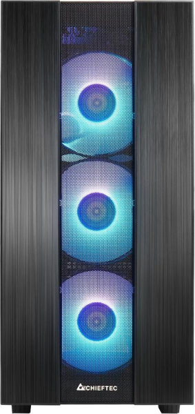 Корпус CHIEFTEC Gaming Hunter 2 Tempered Glass Edition, без БП, 1xUSB3.1, 1xUSB Type-C, 4x120мм RAINBOW ARGB, ATX, черный