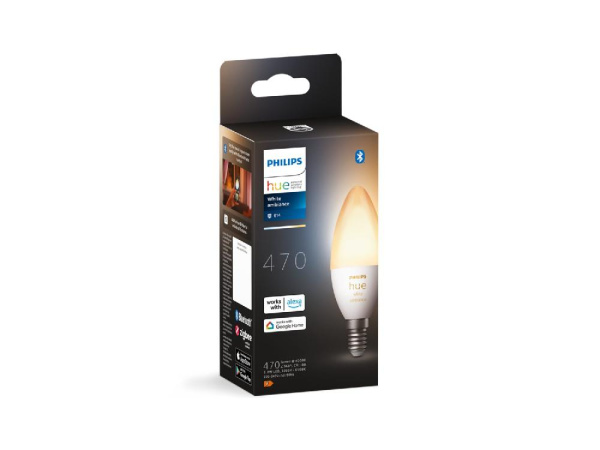 Лампа умная Philips Hue E14, 5.2W(40Вт), 2200K-6500K, Tunable white, ZigBee, Bluetooth, диммирование