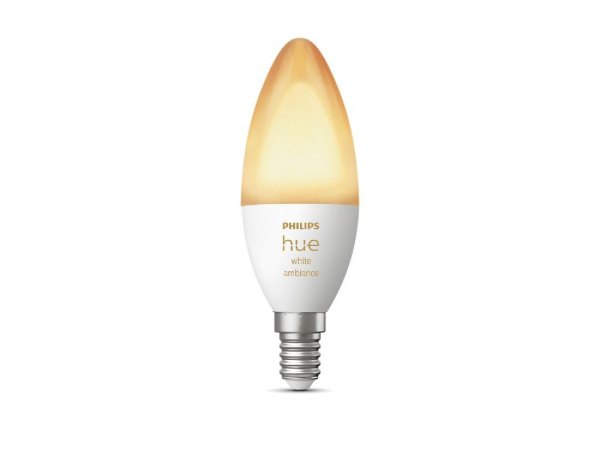 Лампа умная Philips Hue E14, 5.2W(40Вт), 2200K-6500K, Tunable white, ZigBee, Bluetooth, диммирование