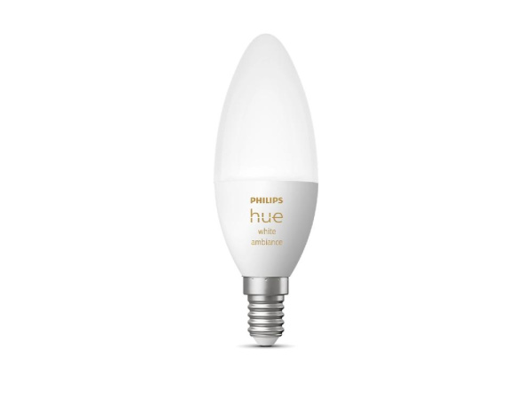 Лампа умная Philips Hue E14, 5.2W(40Вт), 2200K-6500K, Tunable white, ZigBee, Bluetooth, диммирование