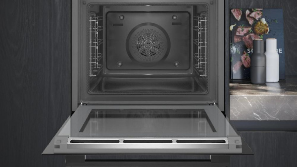 Духовой шкаф Siemens электрический, 71л, A, дисплей, конвекция, пиролиз, черный