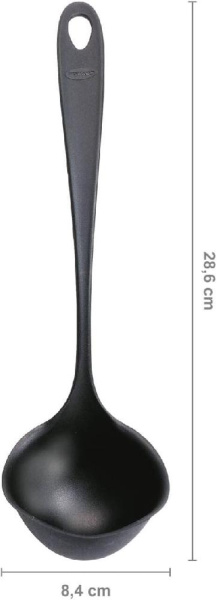 Половник Fiskars Essential, 28см, пластик, черный
