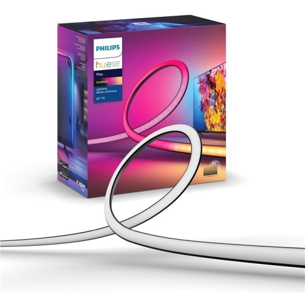 Лента светодиодная умная Philips Hue Play для ТВ 65", 0.5W(20Вт), 2000K-6500K, RGB, Gradient, ZigBee, диммирование, блок питания, 254см
