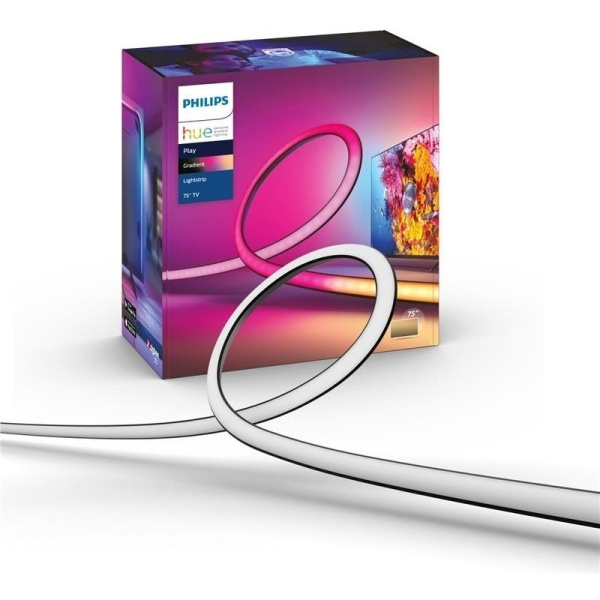 Лента светодиодная умная Philips Hue Play для ТВ 75", 0.5W(20Вт), 2000K-6500K, RGB, Gradient, ZigBee, диммирование, блок питания, 304см
