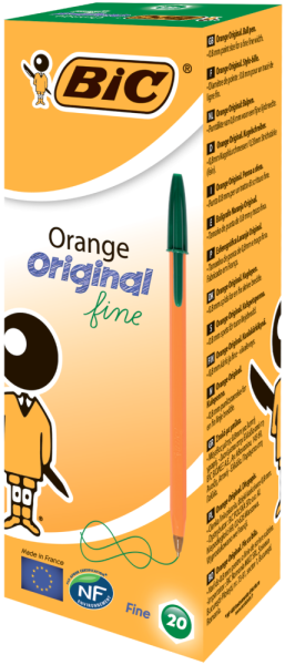 Ручка "Orange", зелена, 20 шт/уп