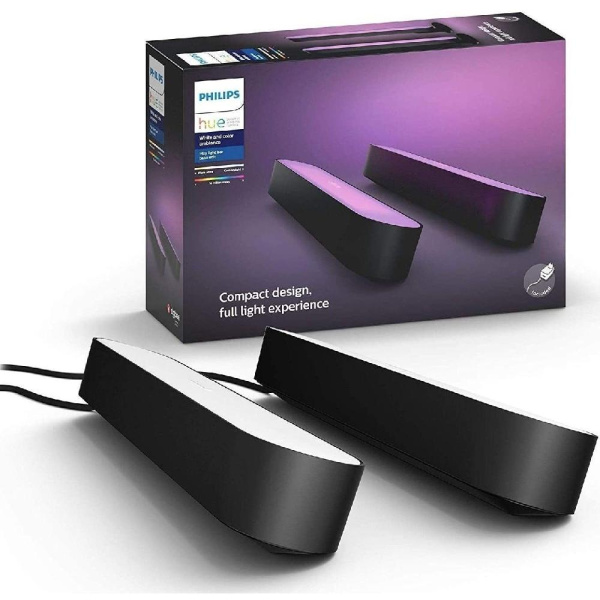 Панель освещения умная Philips Hue Play, RGB, ZigBee, диммирование, базовый комплект, блок питания, 2шт, чёрный