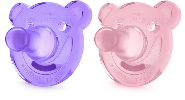 Пустышка Avent Soothie 3мес+, фигурная, 2шт, для девочек