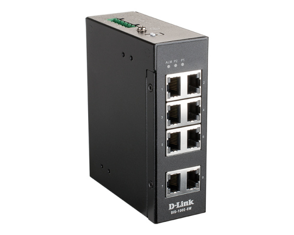 Промышленный Коммутатор D-Link DIS-100E-8W 8xFE, Неуправляемый