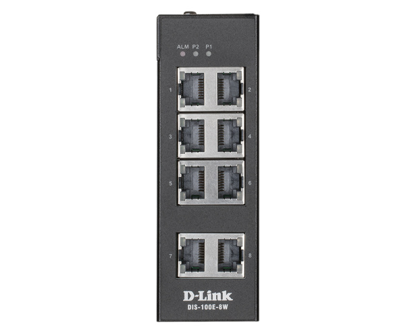 Промышленный Коммутатор D-Link DIS-100E-8W 8xFE, Неуправляемый