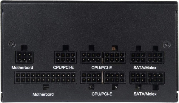 Блок питания SilverStone Decathlon  (750W),  >90%, 80+ Gold, 120мм, 1xMB, 24pin(20+4), 2xCPU 8pin(4+4), 6xMolex, 8xSATA, 4xPCIe 8pin(6+2), Fully modular