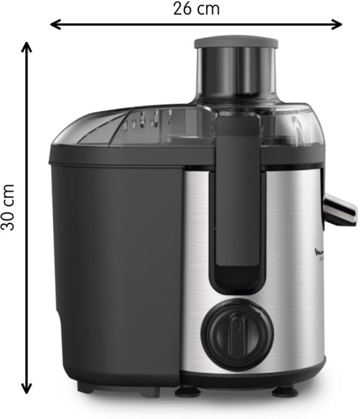 Соковыжималка Moulinex Frutelia+ центробежная 400Вт, жмых-0.95л, нерж. сталь, серо-черный