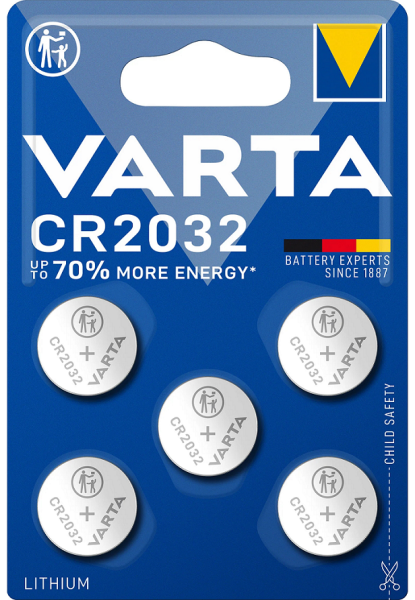 Батарейка VARTA литиевая CR2032 блистер, 5 шт.