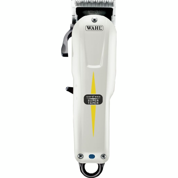 Машинка для стрижки WAHL Super Taper Cordless, акум., роторный мотор, насадок-4, расческа в компл., сталь, белый