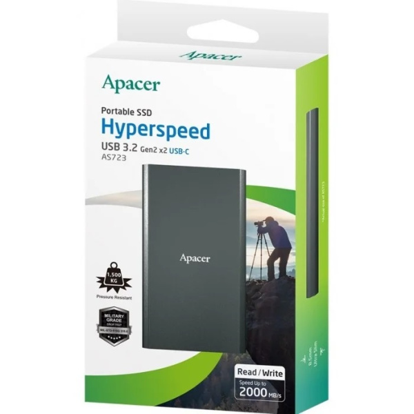 Портативный SSD Apacer 500GB USB 3.2 Gen 2x2 Type-C AS723