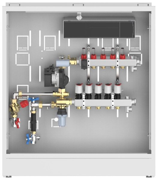 Распределительная станция Danfoss UnoFloor Mixing Icon 24 В SSM AB-PM FHM-C1 4 контура левое подключение