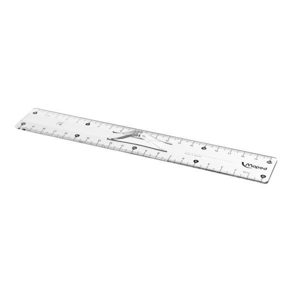 Лінійка Essentials, 20 см пластикова, двостороння шкала, з тримачем, дисплей, 20 см
