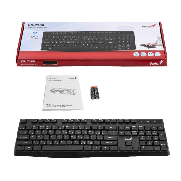 Клавиатура мембрана Genius KB-7200, 104key, WL, EN/UKR, черный