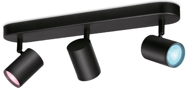 Светильник точечный накладной умный WiZ IMAGEO Spots, 3х5W, 2200-6500K, RGB, Wi-Fi, черный