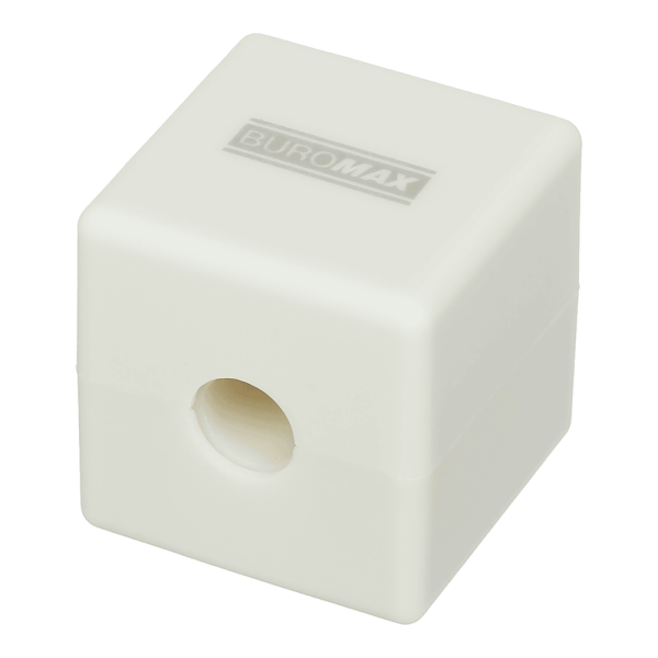 Чинка CUBE, RUBBER TOUCH, 1 отв., контейнер, пласт. корпус, асорті кольорів