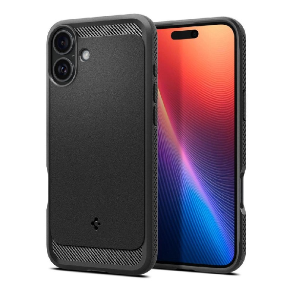 Чехол Spigen для iPhone 16, Rugged Armor MagFit, Matte Black