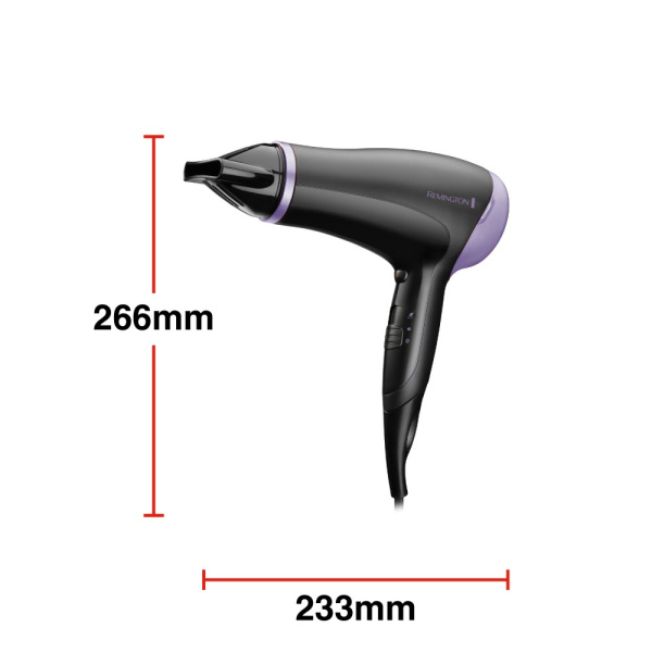 Фен + выпрямитель Remington Style Essentials набор, 2000Вт, режимов-3, фен D3010 + щипцы для волос S1450, фиолетово-черный