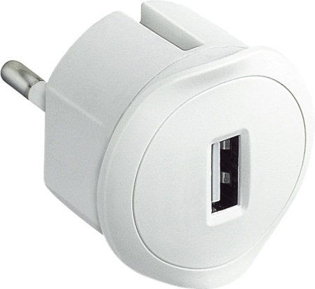 Адаптер Legrand з USB зарядкою білий