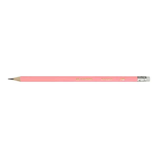 Олівець графітовий PASTEL HB, асорті, з гумкою, туба - 100 шт.