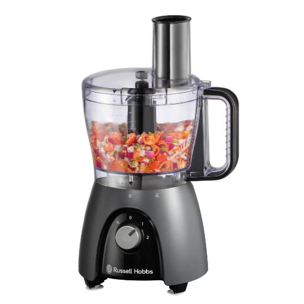 Кухонная машина Russell Hobbs Desire Matte Charcoal, 600Вт, чаша-пластик, корпус-пластик, насадок-4, черный
