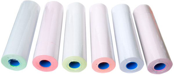 Цінник 26*16мм (1000шт, 16м), прямокутний, внутрішня намотка, малиновий