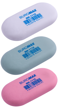 Ластик BUROMAX, овальний, 49x23x9mm