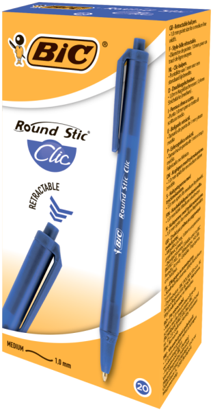 Ручка "ROUND STIC CLIC", синій