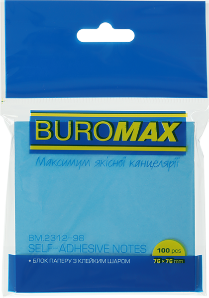 Стікери набір 12 шт., NEON, 76х76 мм, 100 арк., 5 кол. асорті