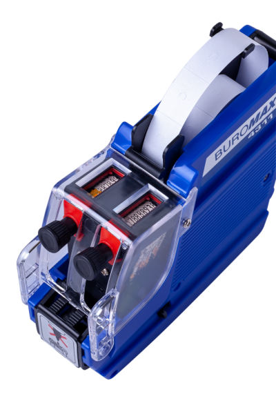 Етикет-пістолет, дворядковий, вертикальний, синій