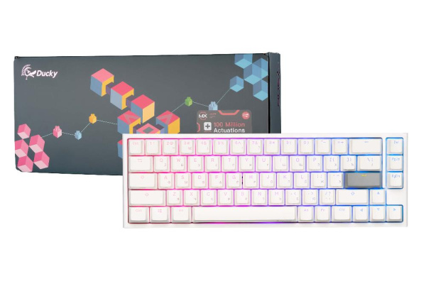 Клавіатура Ducky One 2 SF, Cherry Silent Red, RGB LED, RU, White