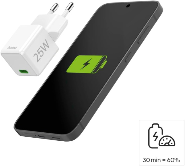Зарядное устройство сетевое Hama 25Вт USB-С, PD