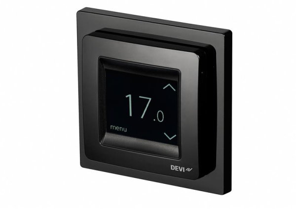 Терморегулятор Devi Devireg Touch 5...45 °C для теплої підлоги сенсорний вбудований дротовий датчик 16A 230В чорний