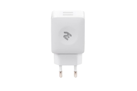 Сетевое ЗУ 2Е Wall Charger USB-A Dual 2.4A, white