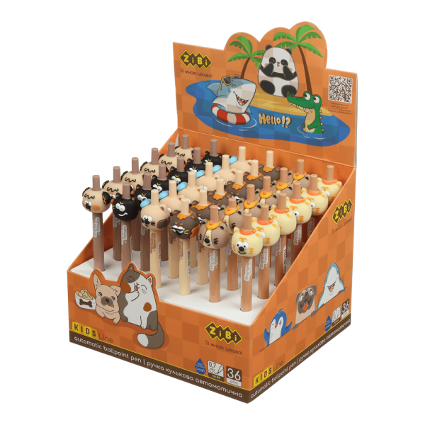 Ручка кулькова автоматична, EMOJI ANIMALS, 0,7 мм, синя, ідеї для подарунку