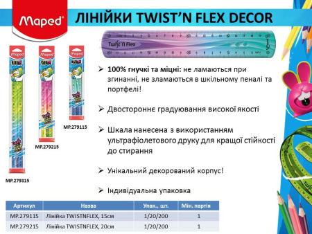 Лінійка TWISTNFLEX, 20см